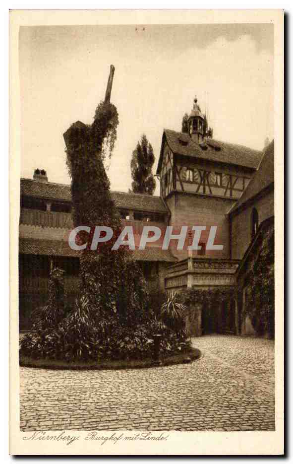 CPA Nurnberg Burghof mit linde