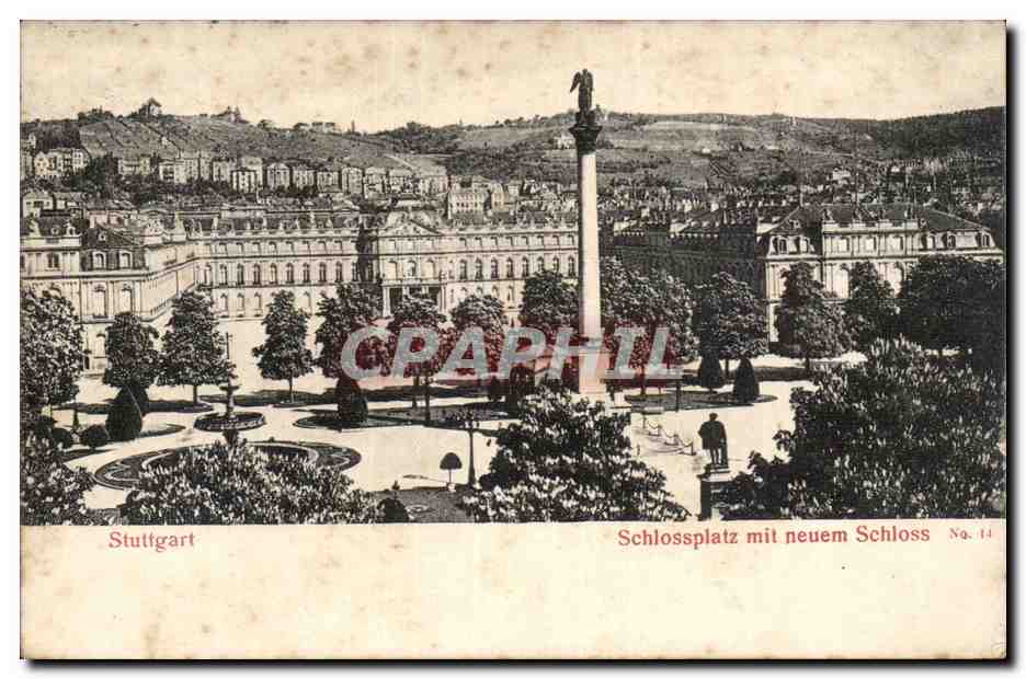 CPA Stuttgart Schlossplatz mit neuen Schloss