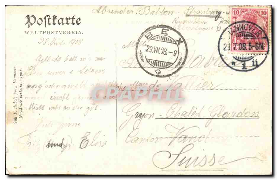 CPA Hannover Maschpark mit Prinzialmuseum — Back
