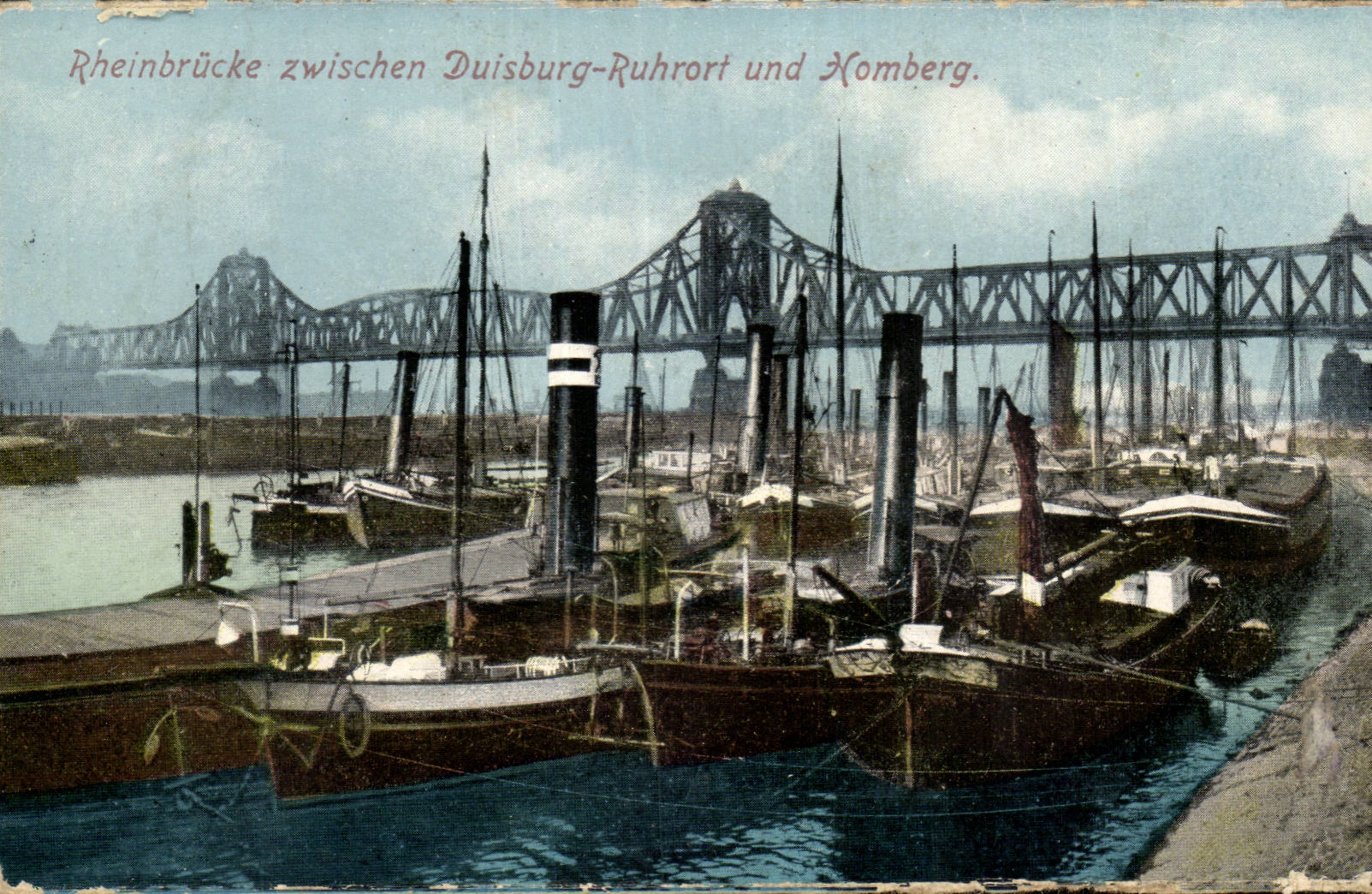 CPA Rheinbrucke zwischen Duisburg Ruhrort und Homberg