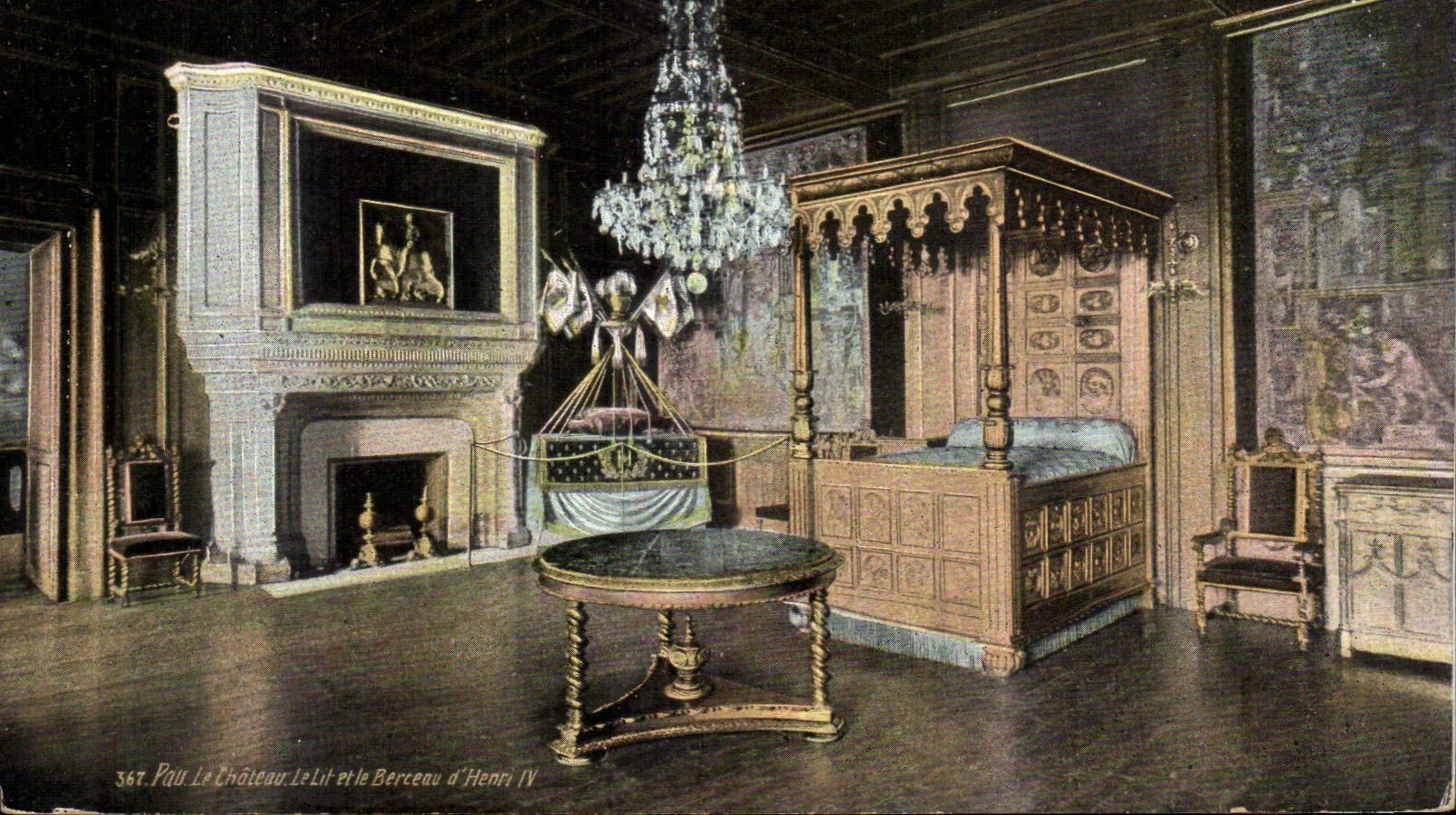 Pau - Le Chateau - Le Lit et le Berceau d'Henri IV - CPA 