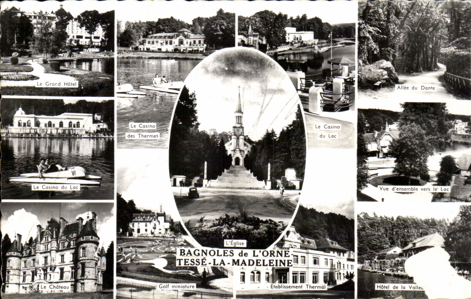 Bagnolles-de-l'Orne — Vista generale degli principali stabilimenti termali e turistici — Editore: Artaud Frères, Nantes