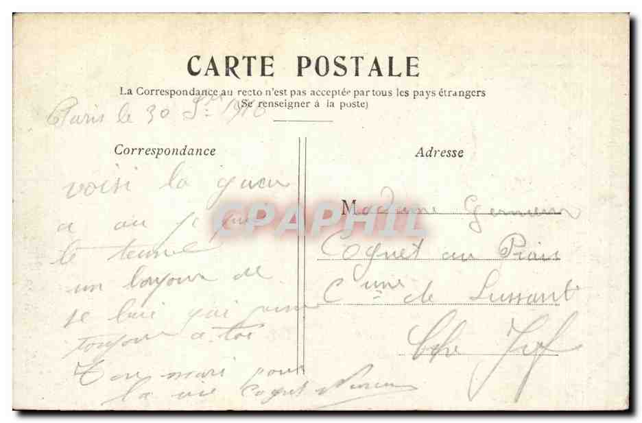 Paris - 12 - Gzre du Nord - CPA -  — Rückseite