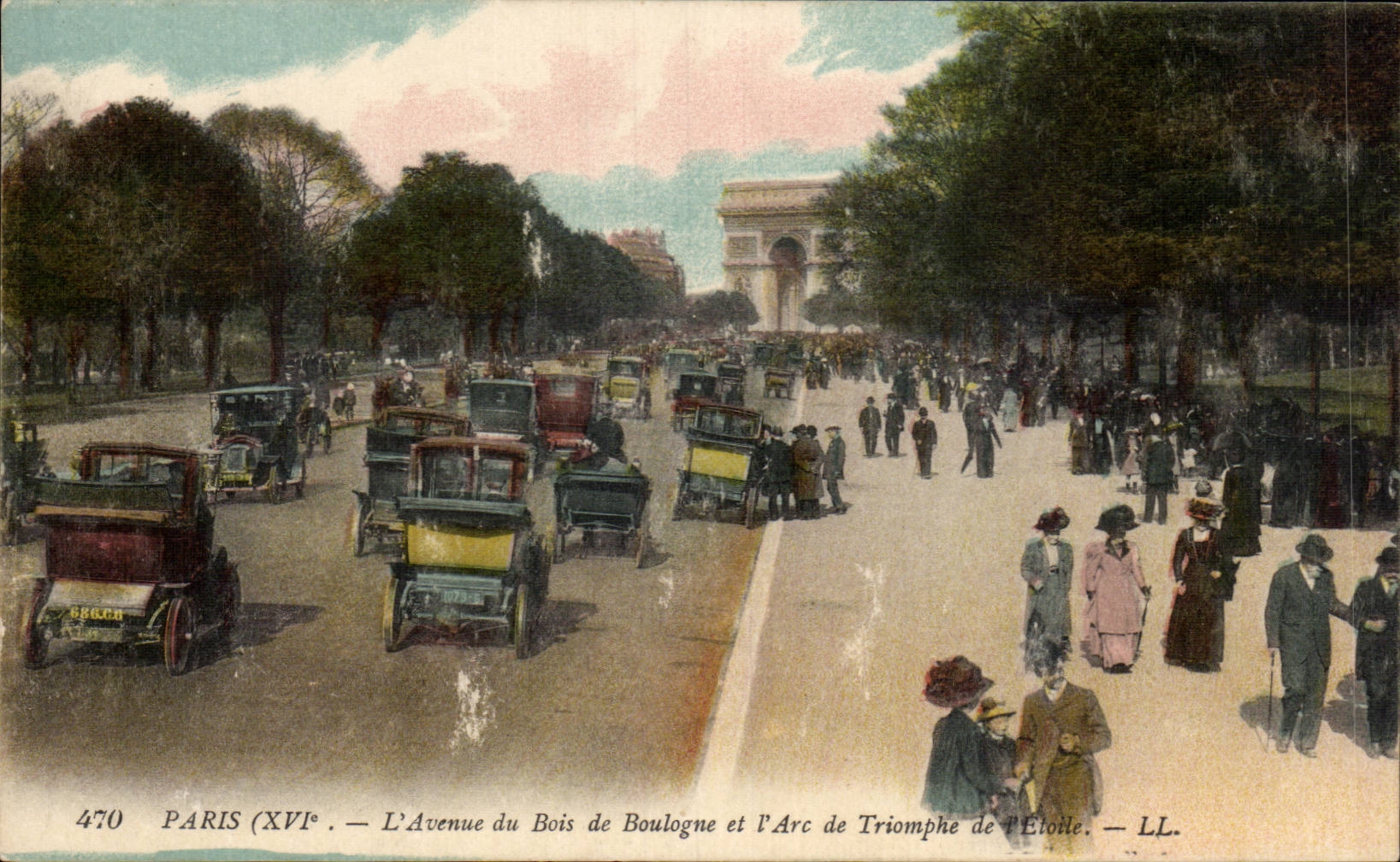 Paris - 16 - Avenue de Bois de Boulogne et l'Arc de Triomphe - CPA 