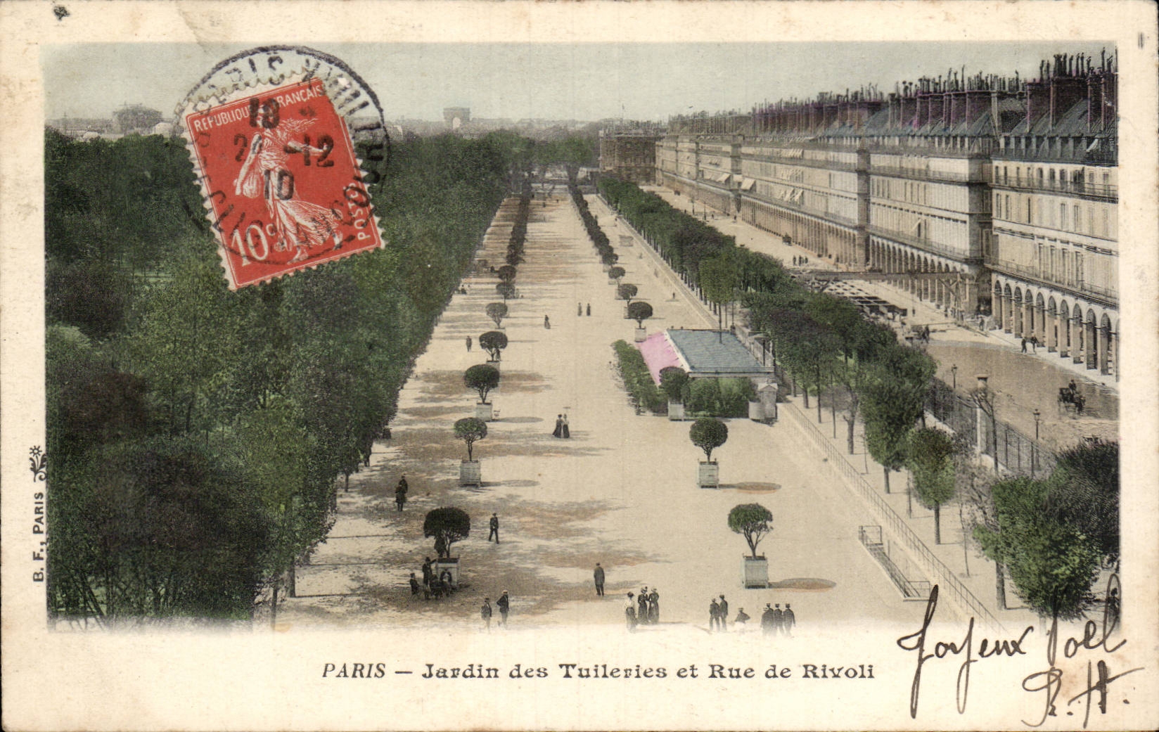 Paris - 1 - Jardin des Tuileries et Rue de Rivoli - CPA 