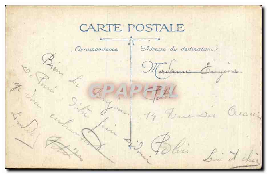 Paris - 1 - Le Louvre et le Monument de Gambetta - CPA  — Rückseite