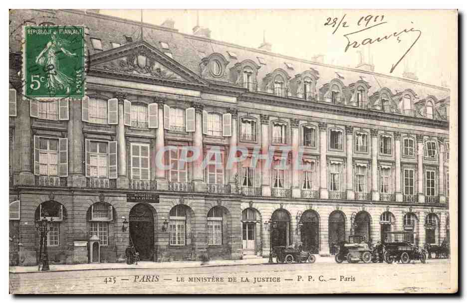 Paris - Le Ministere de la Justice CPA 