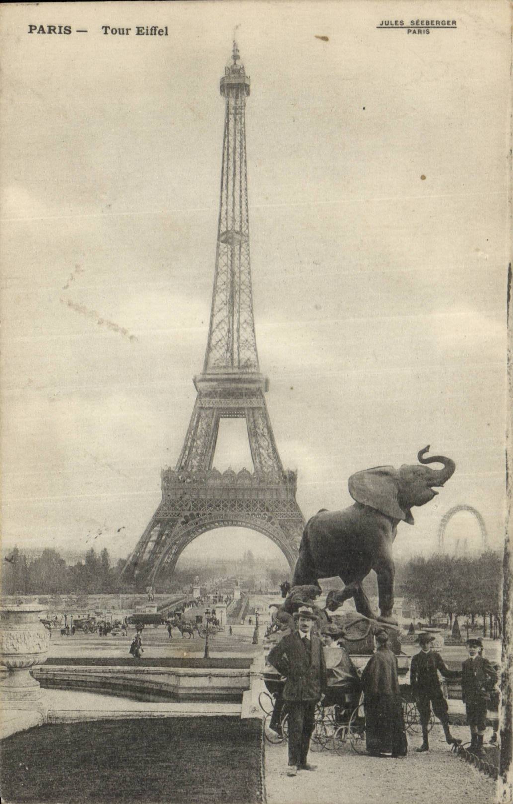 Paris - 7 - Tour Eiffel - Eiffel Tower Elephant CPA 