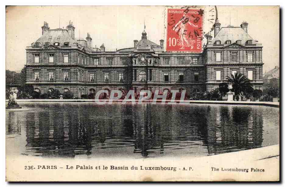Paris - 6 - Le Palais de Luxembourg - Le bassin - CPA 