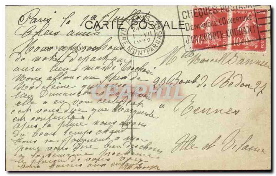 Paris - 18 - Sacre Coeur - Montmartre - CPA  — Rückseite