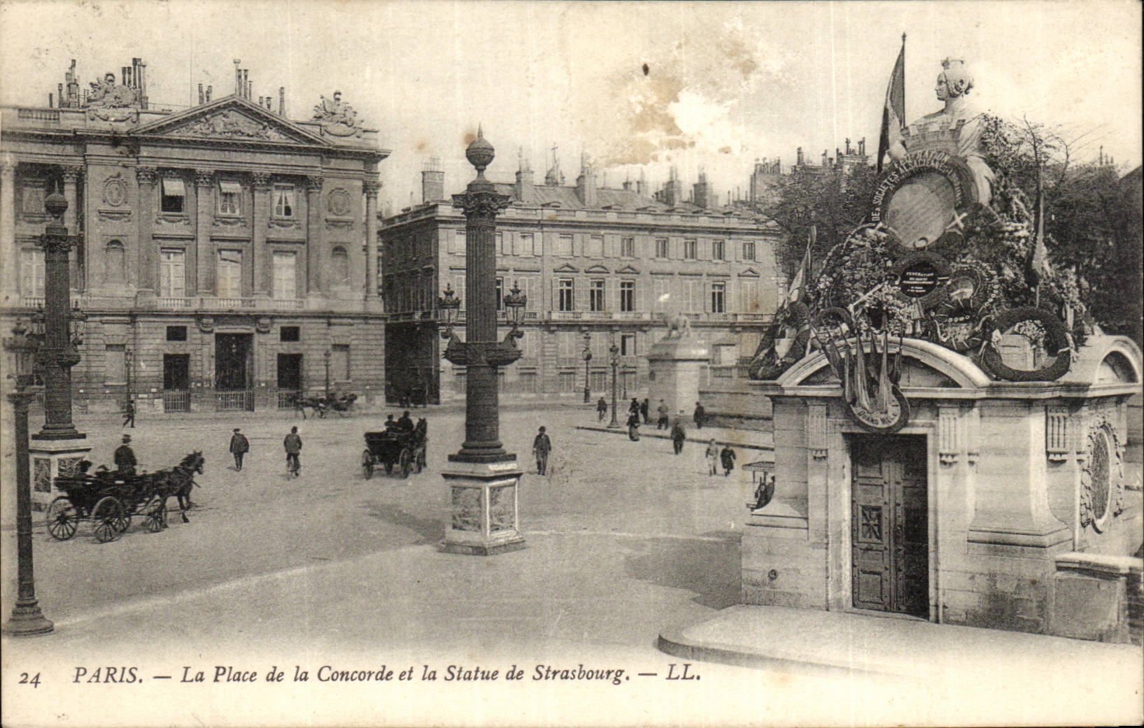 Paris - 8 - Place de la Concorde - Statue de Strasbourg - CPA 