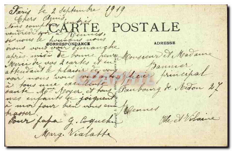 Paris - 1 - Le Pont Royal et le Pavillon de Flore - CPA  — Rückseite