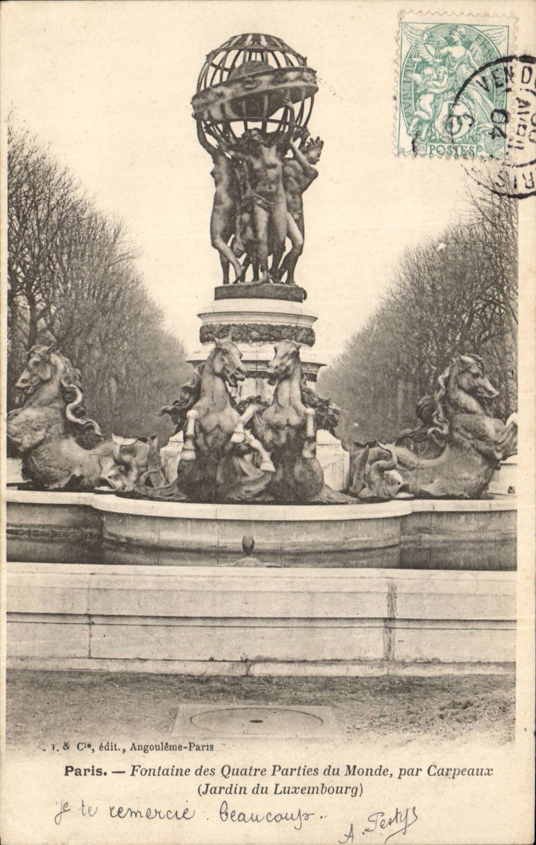 Paris - 6 - Le Palais du Luxembourg - Fontaine Carpeaux - CPA 