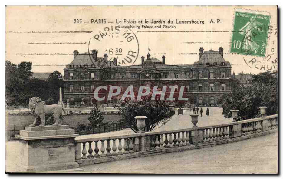 Paris - 6 - Le Palais et le Jardin du Luxembourg - lion - CPA 