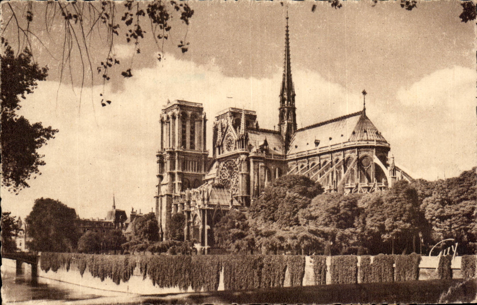 Paris - 4 - Abside de la Cathedrale Notre Dame - CPA 