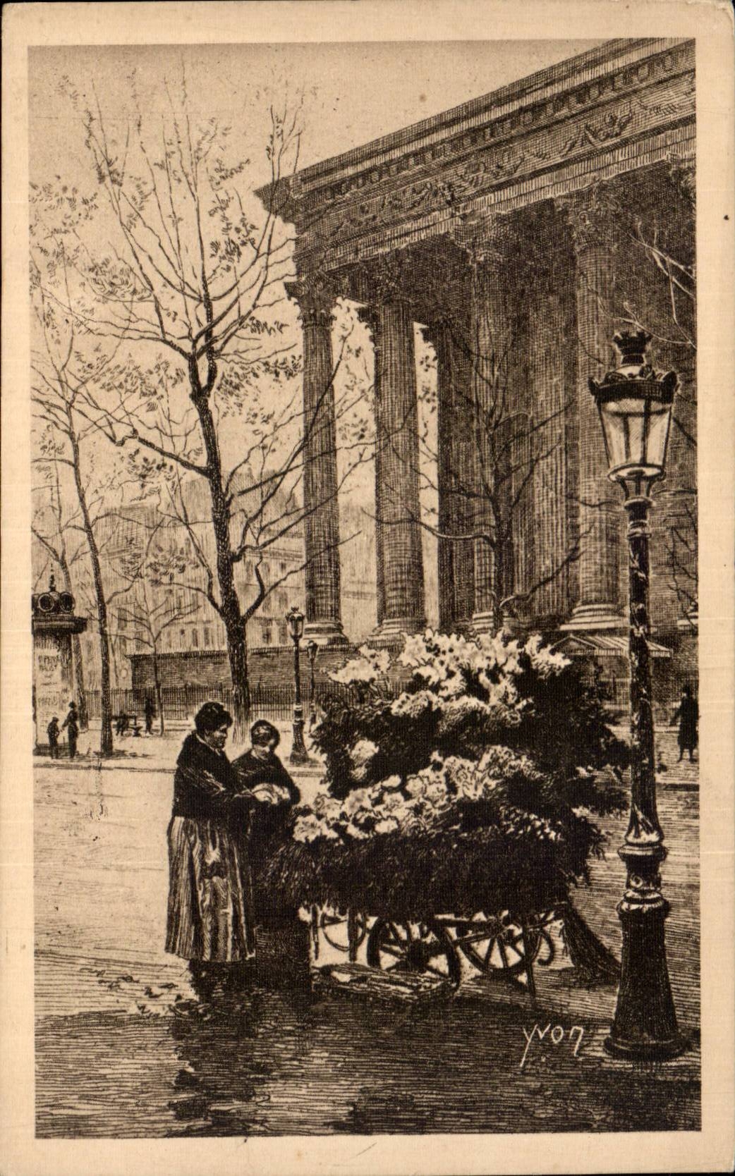 Paris - 8 - Marchande de Fleurs - Place de la Madeleine - CPA 