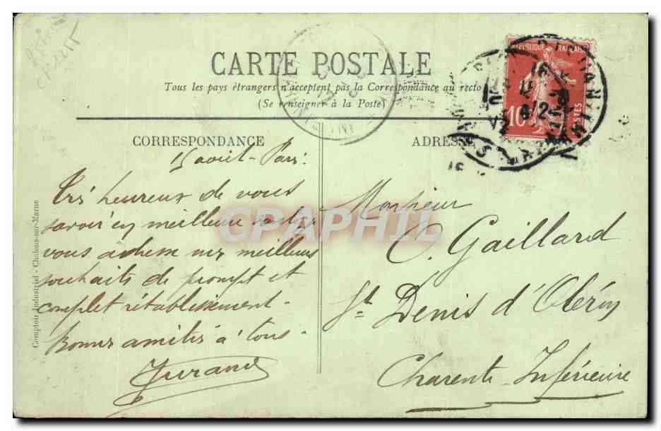 Paris - Vue Panoramique - CPA  — Verso
