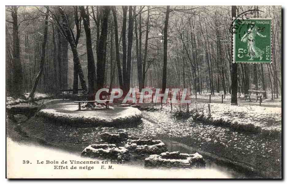 Paris - 12 - Bois de Vincennes en Hiver - Effet de neige CPA 