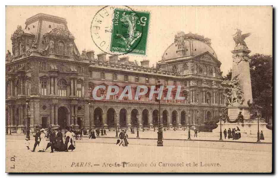 Paris - 1 - Arc de Triomphe du Carrousel et le Louvre - CPA 