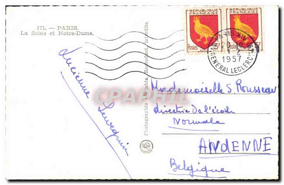 Paris — La Seine et Notre-Dame — CPA n°171, éditeur CPAPHIL — Reverso