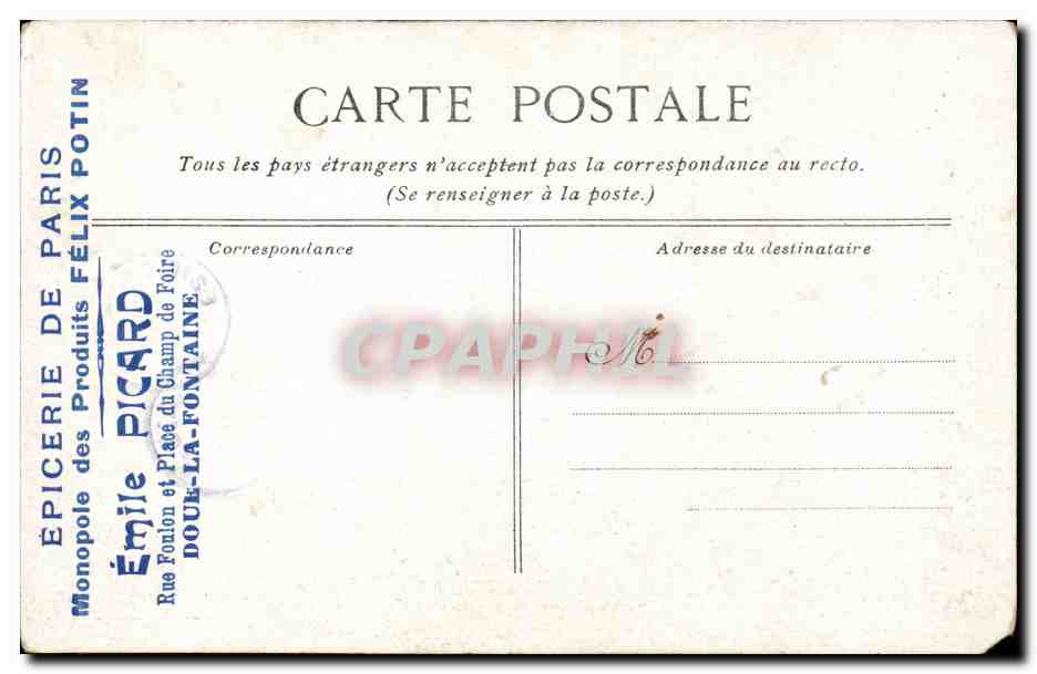 Paris - 1 - Vue Generale - CPA  — Rückseite