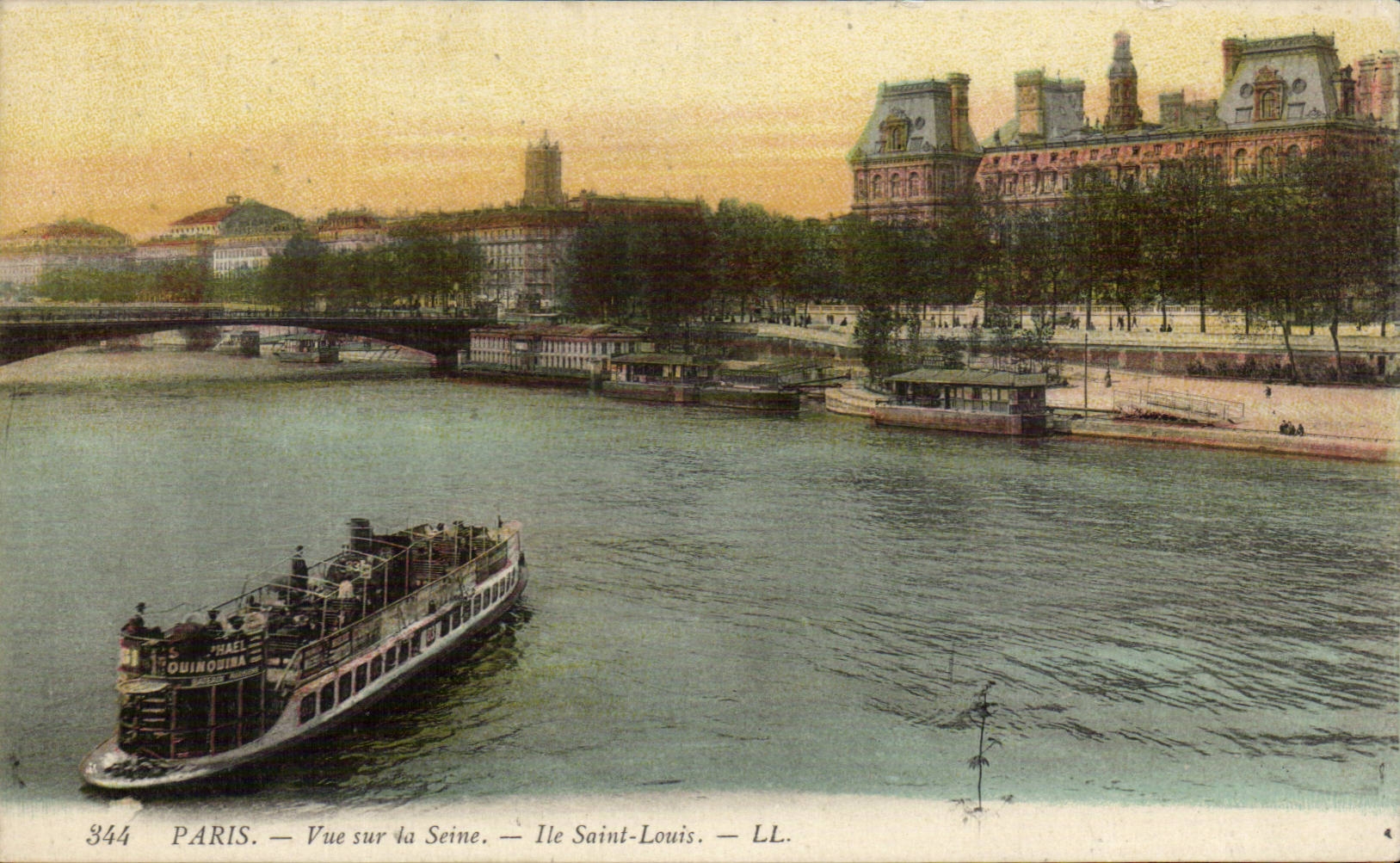 Paris - 1 - Vue sur la Seine - Ile Saint Louis - CPA 