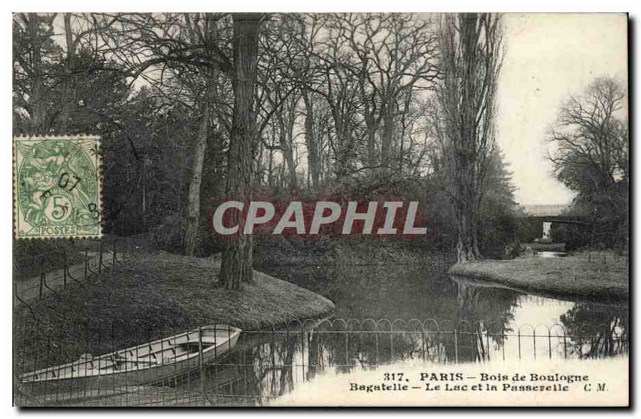Paris - 16 - Bois de Boulogne - Bagatelle - Le Lac - bateau - boat - CPA 