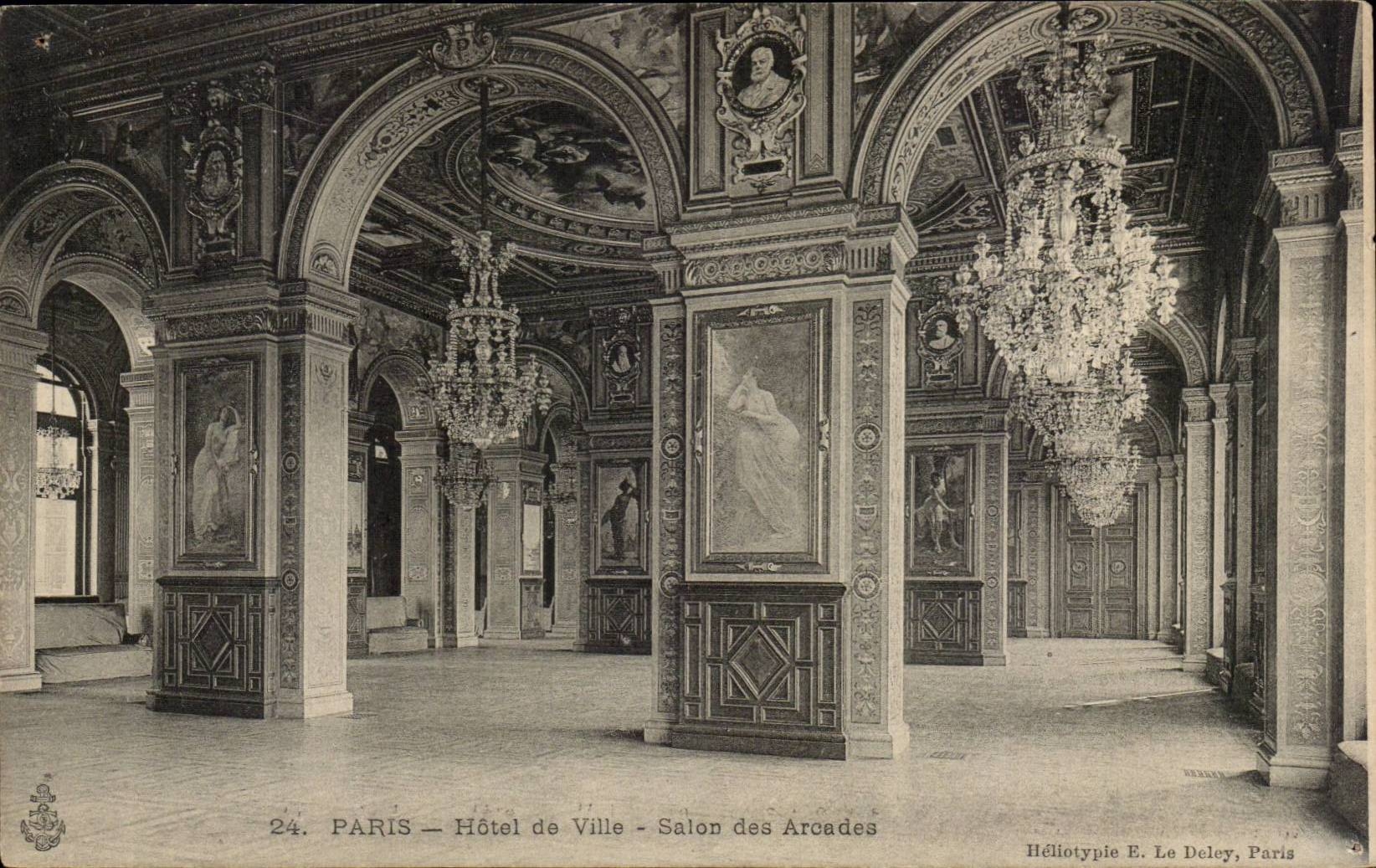 Paris - 4 - Hotel de Ville - Salon des Arcades - CPA 