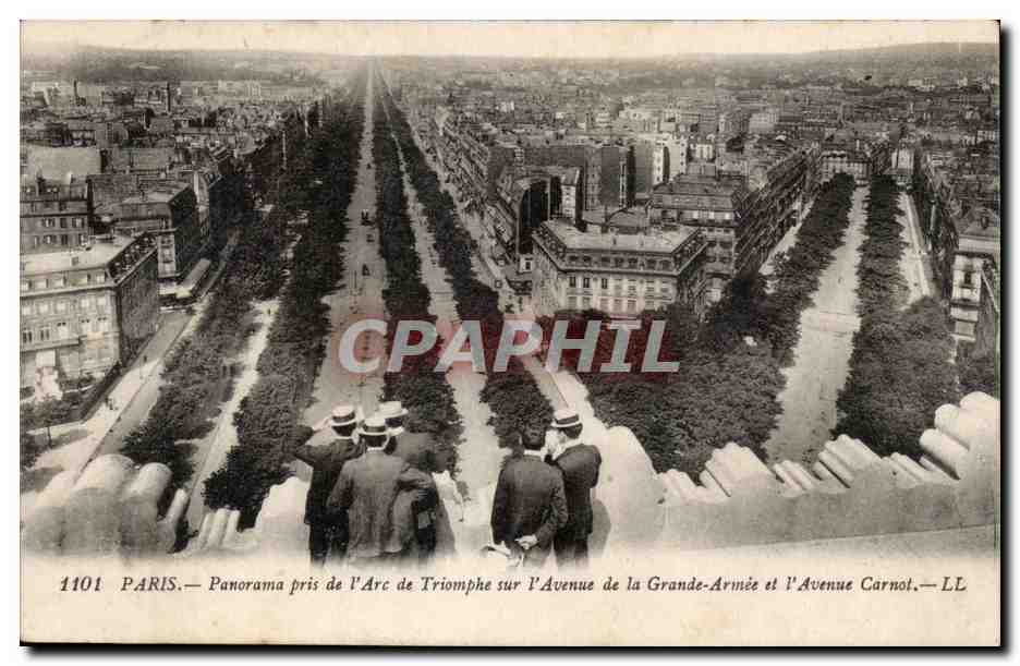 Paris - 8- Panorama pris de l'Arc de Triomphe - CPA 