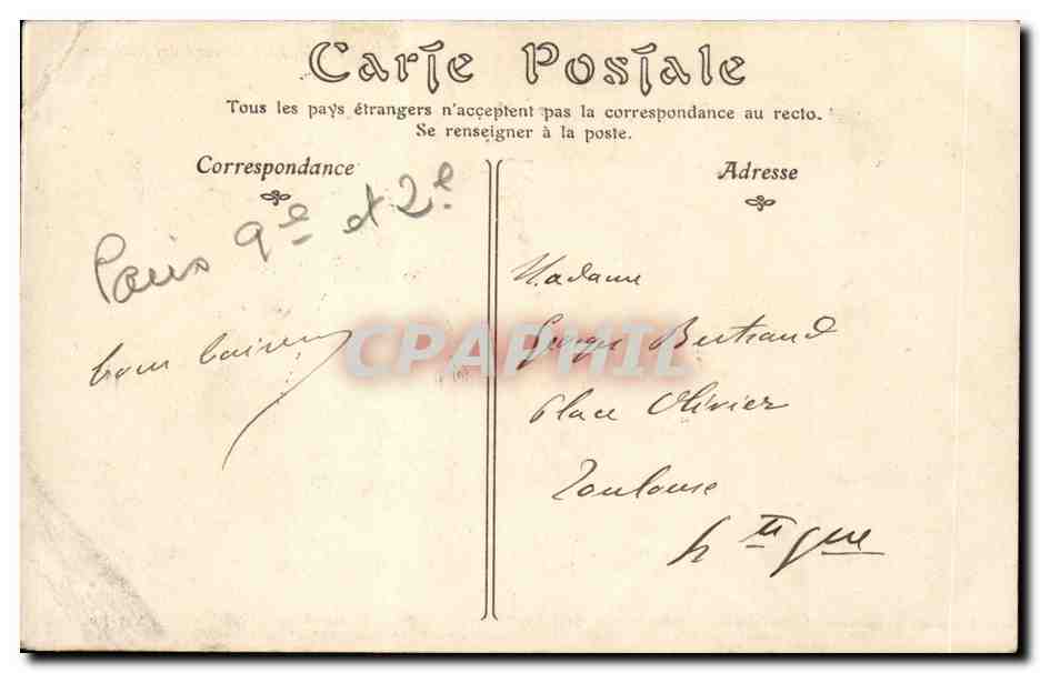 Paris - 2 - Le Boulevard des Italiens - CPA  — Rückseite