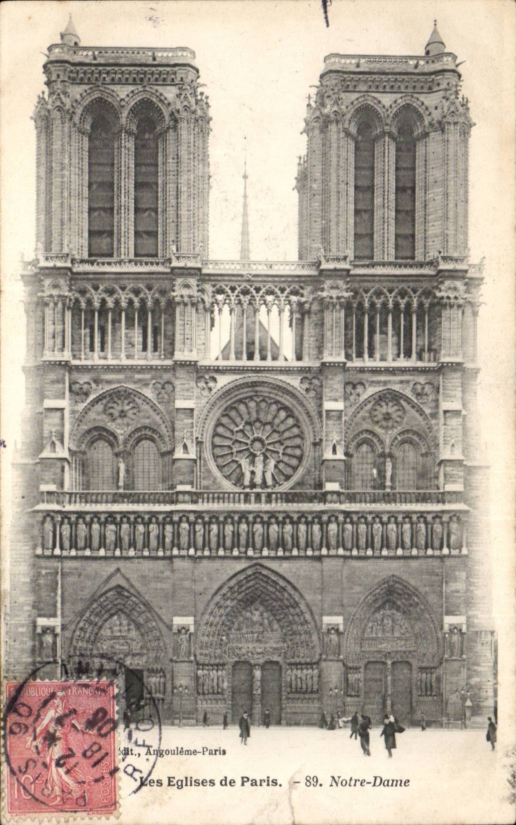 Notre-Dame de Paris — façade — Éd. Angoulême-Paris, n°89