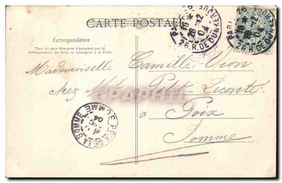 Paris - 5 - Rue Monge - Arenes Romaines - CPA  — Rückseite