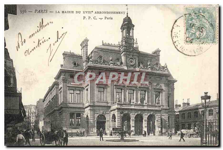 Paris - 18 - La Mairie du XVIII arrondissement - CPA 