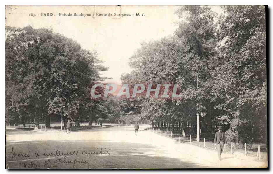 Paris - Bois de Boulogne / Route de Suresnes - G. I.