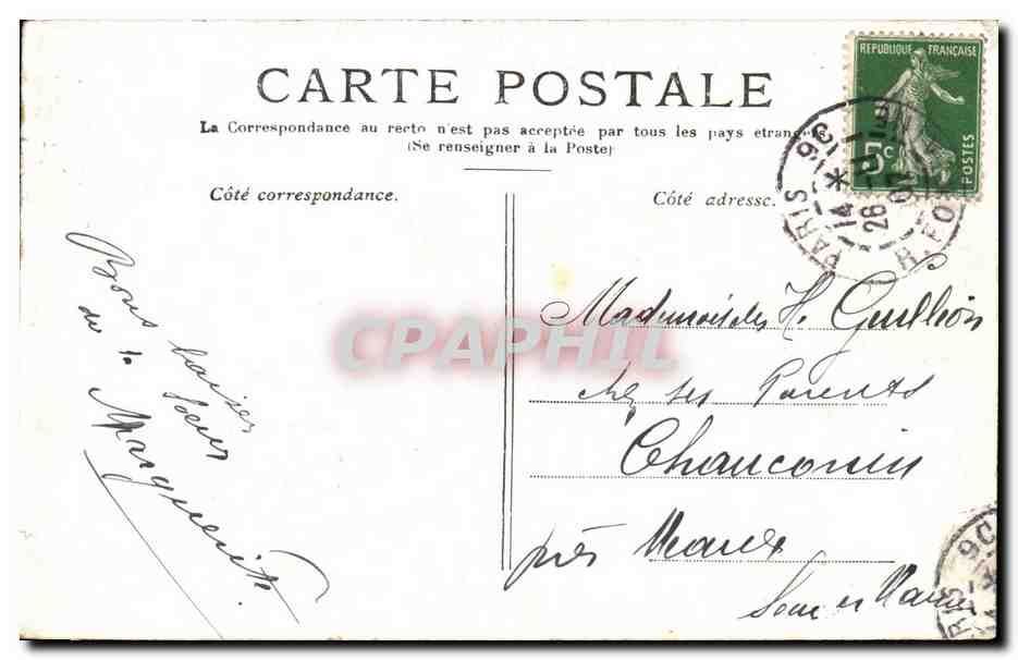 Paris - 8 - Le Grand Palais - Champs Elysees - CPA  — Verso