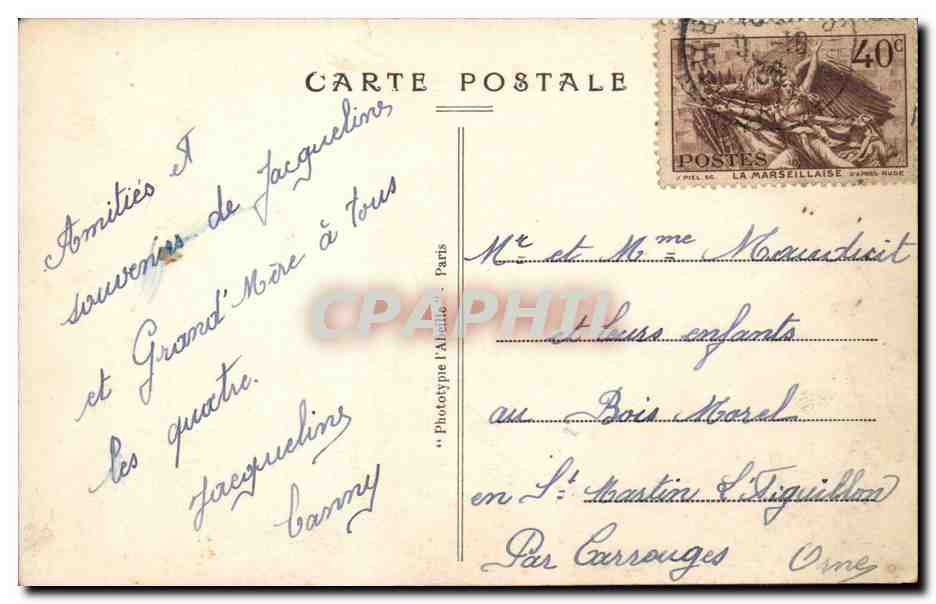 Paris - 10 - Place de la Republique - CPA  — Verso