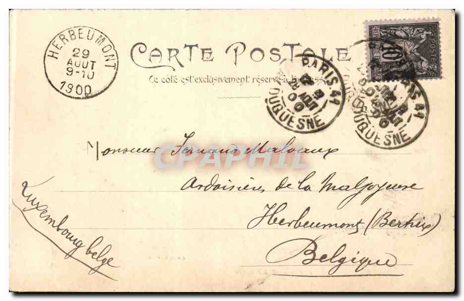 Paris - 1 - Exposition Universalle de 1900 - Pavillon Algerie - Akeria - CPA  — Verso