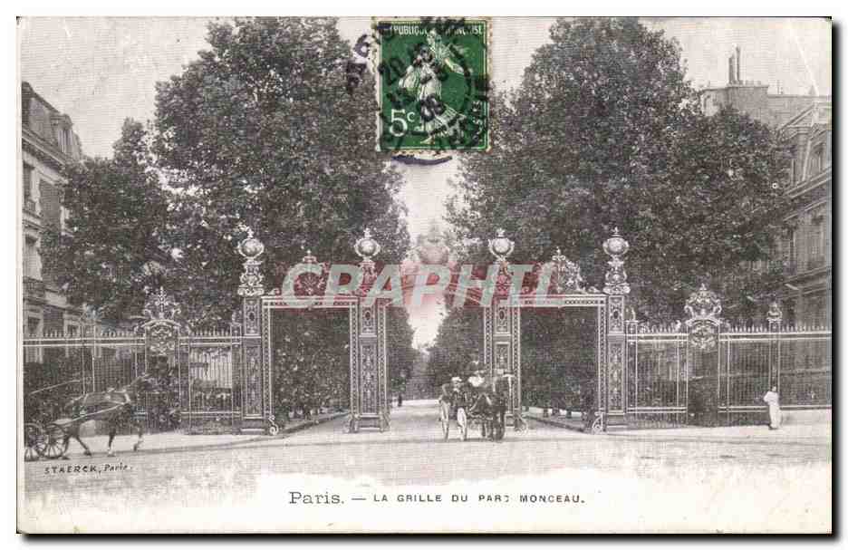 Paris - 8 - Grille du Parc Monceau - CPA 