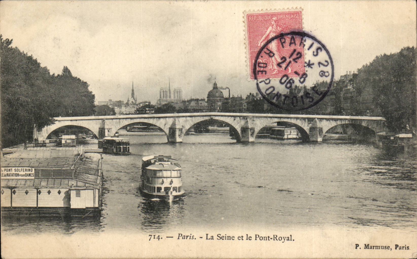 Paris - 1 - La Seine et le Pont Royal - CPA 