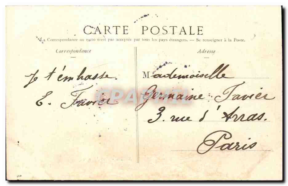 Paris - 5 - Entree des Arenes - Rue Monge - CPA  — Rückseite