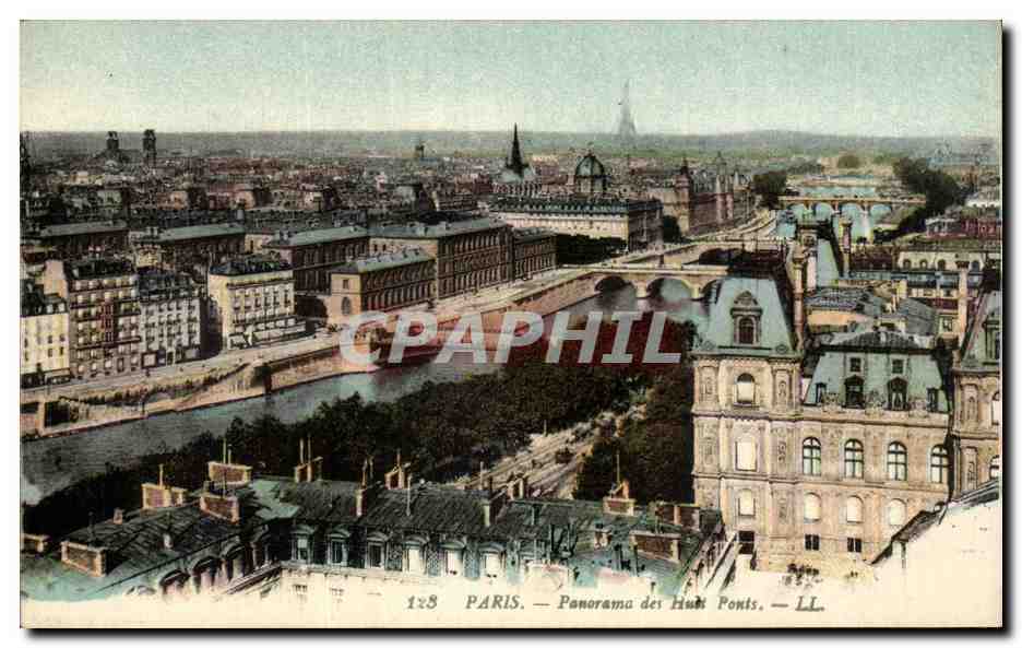 Paris - 1 - Panorama des Huits Ponts - CPA 