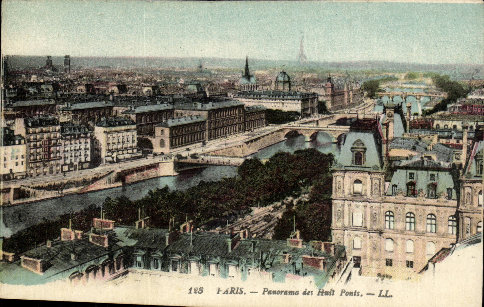 Paris - 1 - Panorama des Huits Ponts - CPA 