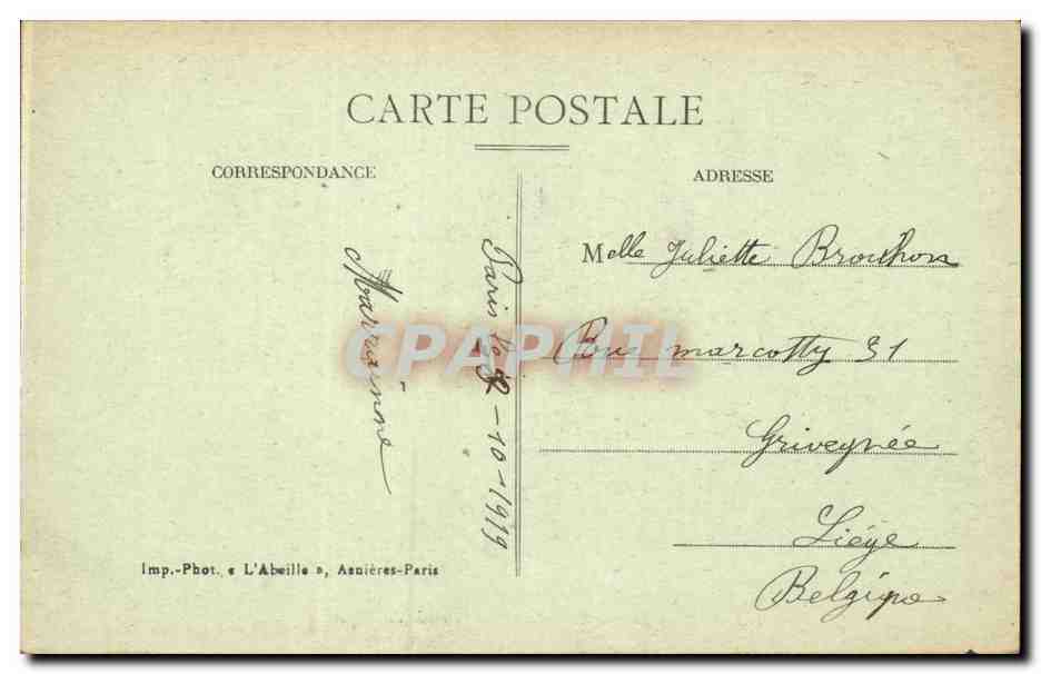 Paris - 16 - Bois de Boulogne - Roseraie de Bagatelle - CPA  — Rückseite
