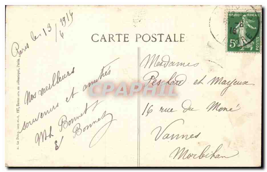 Paris - 8 - Les Boulevards - La Madeleine - CPA  — Rückseite