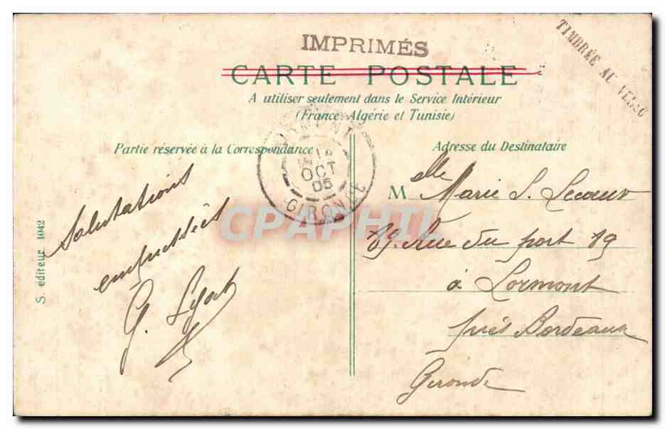 Paris - 8 - Avenue des Champs Elysees - CPA  — Verso