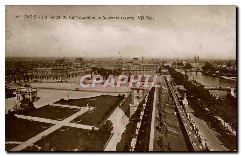 Paris - 1 - La Place du Carrousel et Nouveau Louvre - CPA 