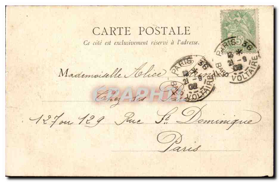 Paris - 1 - Palais des Tuileries - CPA  — Verso