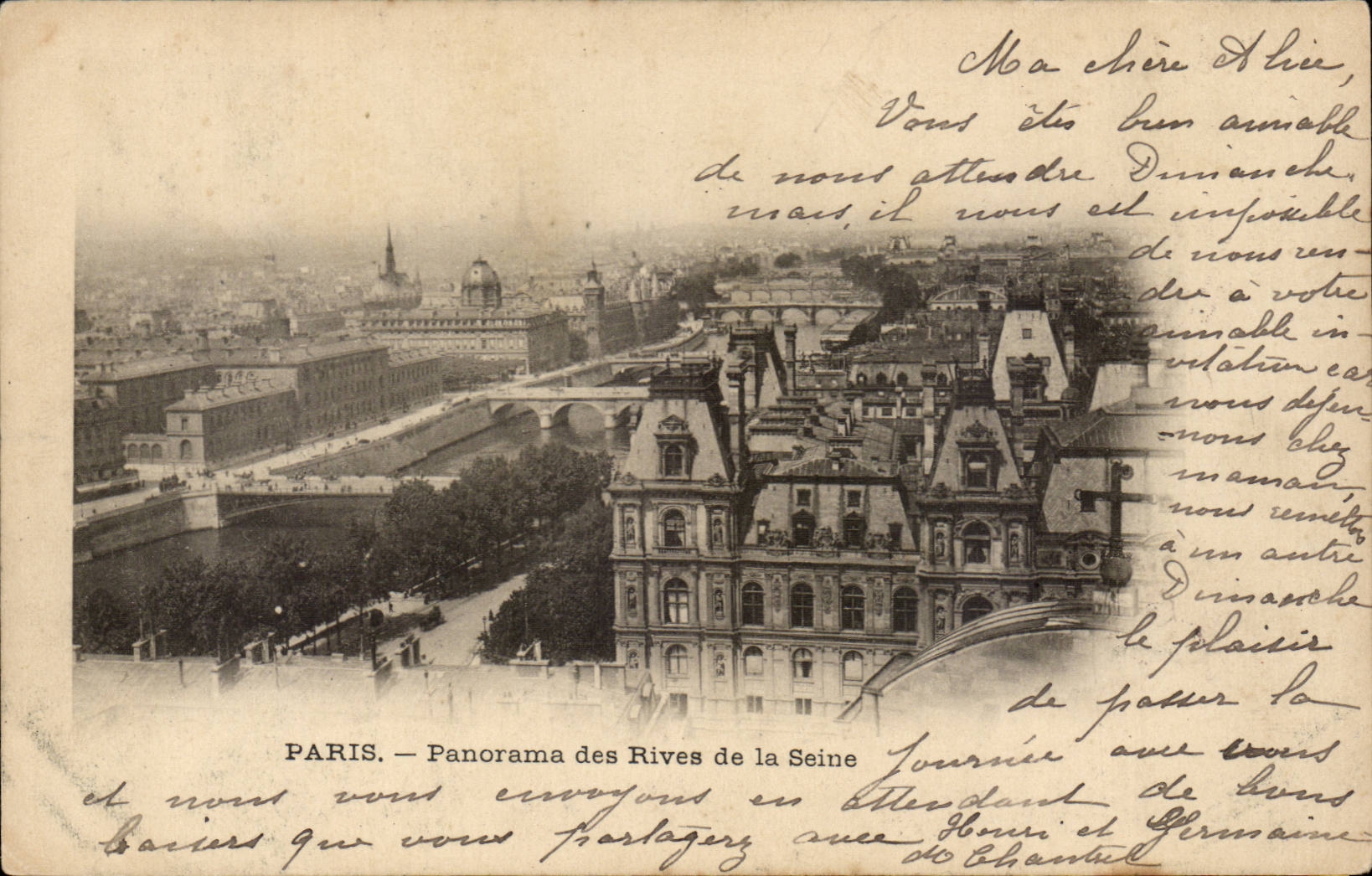 Paris - 1 - Panorama des Rives de la Seine - CPA 