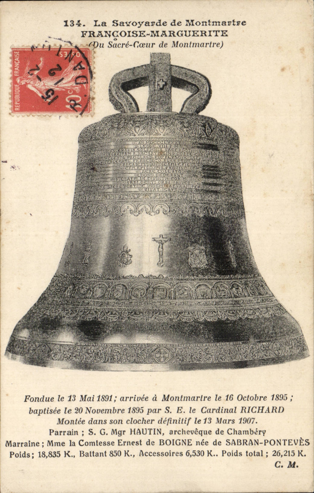 Paris - 18 - La Savoyarde de Montmartre - Cloche - bell - Sacre Coeur - CPA 