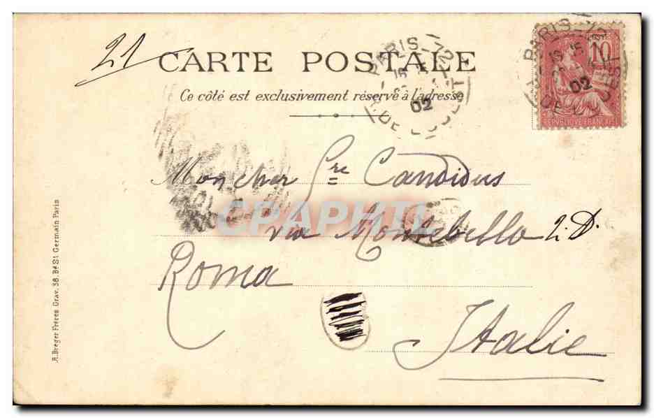 Paris - 14 - 48 Rue Pernety - Pensionnat des Freres Maristes - CPA  — Rückseite